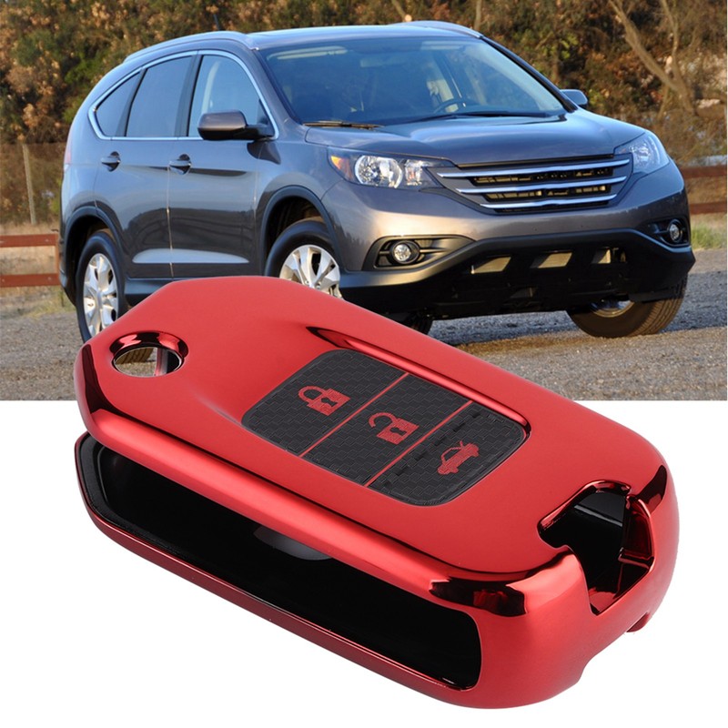 Carbon Fiber Style Folding Car Key Fob Cover Protective Case