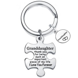 Waeceip Granddaughter Keychain Gifts Granddaughter Gifts form Grandparents Gifts for Granddaughter Granddaughter Birthday Christmas Gifts (granddaughter)