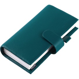 Moterm Companion Traveler's Notebook Cover - Upgraded Design with Back Pocket (Standard Size, Pebbled-Deep Teal)