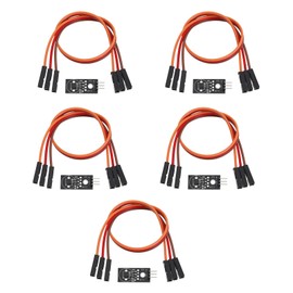 eMagTech Pack of 5 Module Digital Temperature Sensor with Connection Wire DC 5 V Compatible with A/rduino Compatible with Raspberry Pi Digital Module