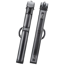 elraxw 2X3 Pool Cue Hard Case, Nylon Pool Stick Case for 2 Sticks 2B4S Hard Case for Billiard Stick Carrying with 2 Accessories Pocket (Gray)