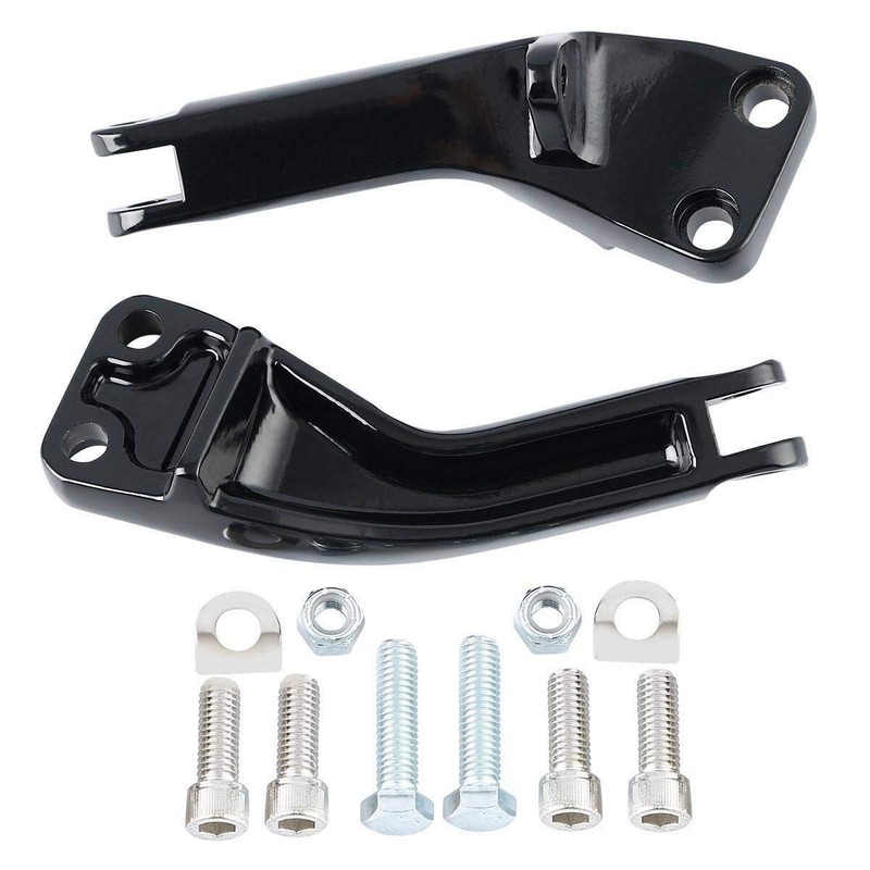 TCMT Black Passenger Foot Peg Support Kit Fits For Harley