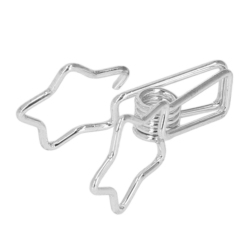 100Pcs Star Binder Clips Hollow Out Cartoon Style Strong Clamping
