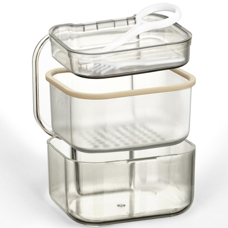 ACWOO Denture Box with Strainer, Portable Container for False Teeth,