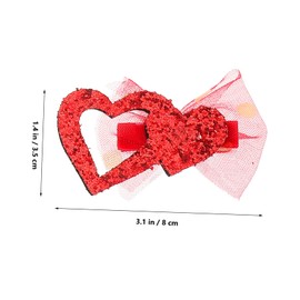 Healvian Valentine's Day Heart Hairpin Set 4pcs Sequin Heart Hair Clip Bows for Girls Women