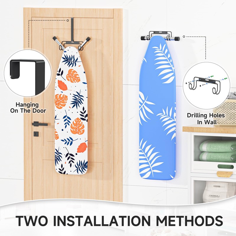 Ironing Board Holder Wall Mount/Over The Door Ironing Board Hanger,
