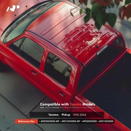 A-Premium Front Driver & Passenger Exterior Door Handles - Upgraded Metal - Compatible with Toyota Tacoma 1995-2004 - Textured Black, w/Keyhole - Replace 69220-35020, 69210-35020, TO1310117, TO1311117