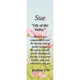 Sue "Lily of the Valley" Keepsake Name Meaning Bookmark with Verse and Tassel