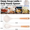 Silicone Soup Ladle with Spaghetti Spoon, Large Ladle Spoons Set,