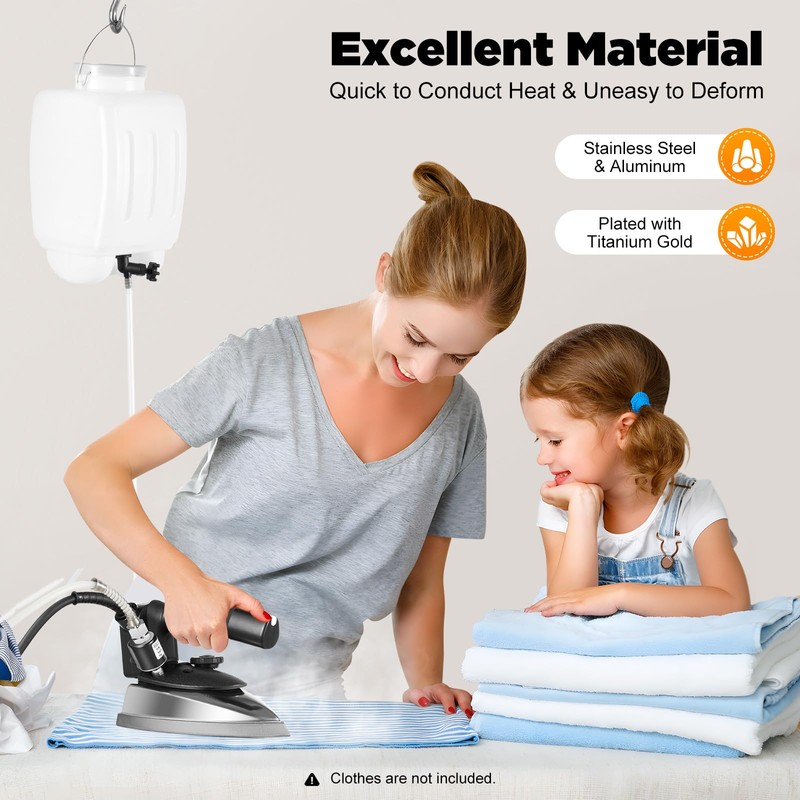 Industrial Electric Steam Iron, 60~220℃+3L Tank Lightweight Portable Efficiently Gravity