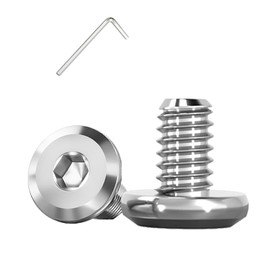 Metuja M6-1.0 x 10mm,20-Pack Silver Flat Head Hex Socket Cap Screw Bolts,304 Stainless Steel,Fully Threaded M6 Bolt,Metric Fasteners for Furniture