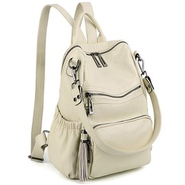 UTO Women Backpack Purse Leather Vegan Ladies Fashion Designer Rucksack Convertible Travel Shoulder Bag with Tassel