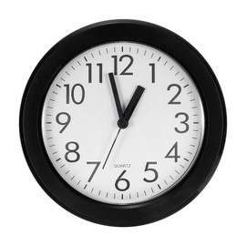 PATIKIL 8 Inch Wall Clock, Quartz Battery Operated Silent Non-Ticking Round Wall Clocks for Office Bedroom Decorative, Black
