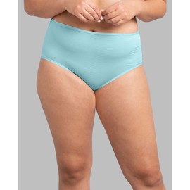 Fruit of the Loom Women's Breathable Underwear, Moisture Wicking Keeps Comfortable, Available, Cooling Stripes-Plus Size Brief-6 Pack-Colors May Vary, 13 Plus