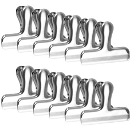 12PCS Clips de Bolsa de Acero Inoxidable, Clips para Bolsa, Clips de Alimentos de 3'' de Ancho, Clips de Sellado para Bolsas de Bordes Lisos para Hogar, Cocina y Oficina