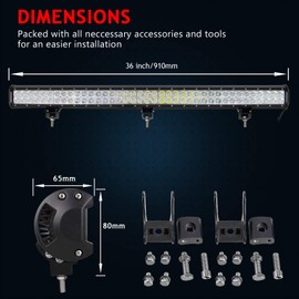 AUXTINGS 36 inch 234W Spot Flood LED Light Bar Work Lights with Wiring Harness Kit for Truck Jeep Off-road Vehicles 4x4 ATV UTE Boat