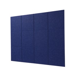 LAJAR Large Felt Wall Tiles, 12 Pack Cork Board Alternative with Removable Adhesive Tabs, Bulletin Pin Boards for Office, School and Home (Dark Blue)