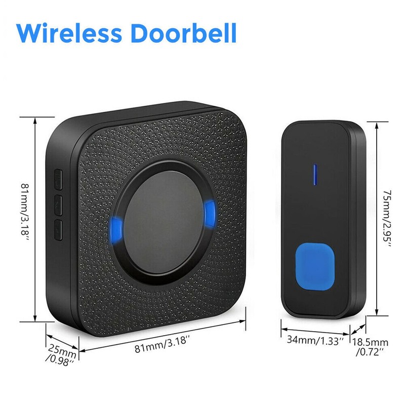 Wireless Door Bell Chime Waterproof Doorbell Plugin Receiver 300M Long