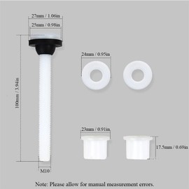 2 Stück Toilettensitzschrauben mit 2 Zoll Toilettenbecken Dichtung, Toilettenbecken zu Schüssel Schrauben Reparatur Kupplungssätze (Modell C)