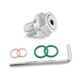 FSTURIOS M12.1-1.25 x 15mm Oversize Piggyback Oil Drain Plug, Stainless Steel Self Tapping Drain Plug Replacement, Leak-Proof Oil Pan Thread Repair Kit with O-Ring Hexagonal Wrench