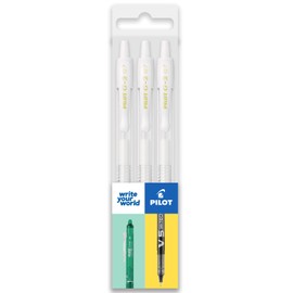 Pilot G-2 Retractable Gel Ink Rollerball Pens - 0.7mm Nib Tip - Wallet Set of 3 - Pastel White Ink