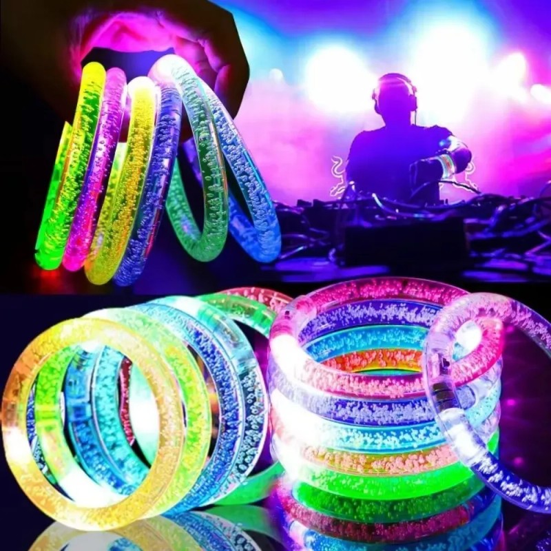 Pulseras Led Fluorescentes Para Fiesta Pack De 10 Piezas Random