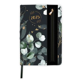 Trötsch Wochenplaner A5 mit Tasche Flowers black 2025: Wochenterminer