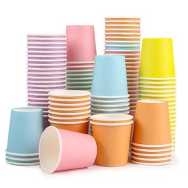LOKIPA 120 PCS Paper Cups, 3OZ Disposable Mouthwash Cups Small Bathroom Cups for Hot or Cold Beverage, Home, Office, Party, Business, Events