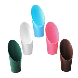 Sosoport 5pcs Ergonomic Potting Scoop Multi-Purpose Garden Tool for Succulent Planting Lawn Digging and Transplanting with Heads White Blue Pink Brown Dark Green