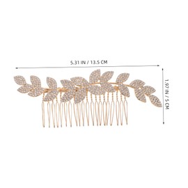 OATIPHO Rhinestone Leaf Hair Comb for Brides Elegant Hair Accessory Lightweight Decorative Comb for Wedding Hairstyles for Bridal Photoshoots and Special Occasions
