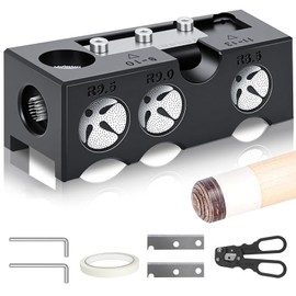 YOZAIUUI 11 in 1 Billiard Cue Tip Shaper: Multifunctional Snooker Cue Tip Repair Kit Durable Pool Cue Accessories for Billiard Stick Tips Maintenance Repairing and Shaping - Black