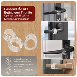 CNMTCCO Door Handle Buffer Set of 12 Transparent Door Stops for Door Handle, 6 x Circle Shape, 6 x "8" Shape, Transparent Door Stopper, Latch, Highly Elastic Door Handle Protection, Protection for