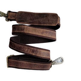 Leather Adjustable Padded Replacement Shoulder Strap with Metal Swivel Hooks for Messenger, Laptop, Camera, Duffle Bags