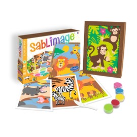 Sentosphere 80881 - Sand pictures: animals in Africa, set with 4 pictures, 16 boxes and colored sand, 25 x 18 cm