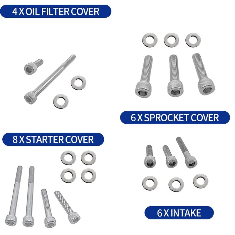 400EX Stainless Steel Bolt Screw & Clutch Spring Kit Compatible