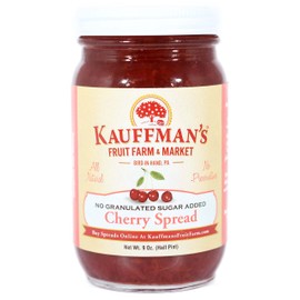 Kauffman Orchards Cherry Fruit Spread, All Natural, No Preservatives or Granulated Sugar Added, 9 Oz. (Pack of 1)