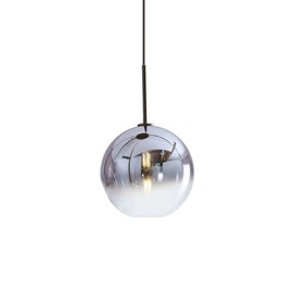 H XD GLOBAL Gradient Color Glass Pendant Light,Modern Glass Hanging Light Chaniler Light (Silver, 25cm)