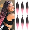 Braiding Hair Pre Stretched - 6 Packs Prestretched Braiding Hair