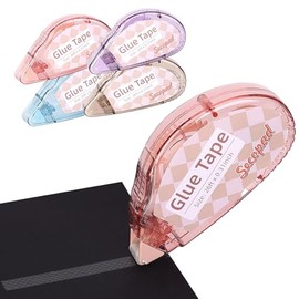 Secopad Cinta para álbum de recortes, paquete de 4 rodillos de cinta de doble cara para manualidades, dispensador de pegamento adhesivo, suministros p