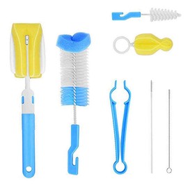 Flaschenbürste, 7 Stück Babyflaschenbürste, Reinigungsset für Plastikflaschen/Glasflaschen / Strohhalme