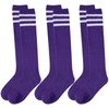 Dxhycc 3 Pairs Kids Soccer Socks Striped Knee High Socks