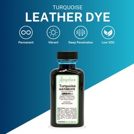 Angelus Leather Dye - Flexible Leather Dye for Shoes, Boots, Bags, Crafts, Furniture, & More 3oz (Turquoise)