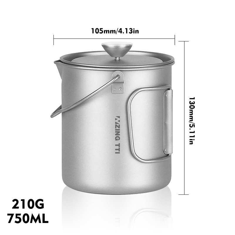 TII ZING Pure Titanium Portable Coffee Press 750ML