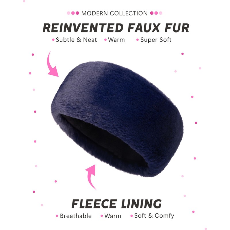 Futrzane Modern Headband - Ladies Winter Fur Headbands - Soft