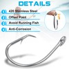 FUSIGO Stainless Steel Tuna Circle Hooks, 30pcs 3X Extra Strong