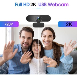 Baby Rabbit Knights Cámara Web HD 2K,Enfoque automático Periféricos de PC,Micrófono Incorporado,Negro HD 2k a 30 FPS Interfaz USB 2.0