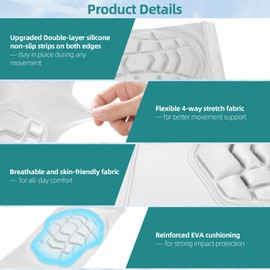 Volleyball Knee Pads, Breathable Pro-Level Protection Padded Knee Sleeves for Men Women Youth Adult Girls Boys, Knee Protector Pads for Wrestling Basketball Soccer Construction Gardening MTB White/XXL