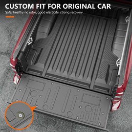 powoq Truck Mat Compatible with 2022 2023 2024 2025 Nissan Frontier Truck Bed Mat Tailgate Liner Replacement for 2022-2025 Nissan Frontier Accessories(5FT Bed Mat+Circle Style Tailgate Mat)