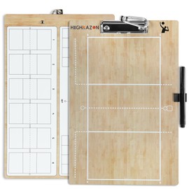 HIGHRAZON Volleyball Coaches Clipboard, Double-Sided Dry Erase Coach Clipboard, Burlywood Volleyball Whiteboard for Coaches, Lineup White Board with Marker for Coaches Gift, 10Pack