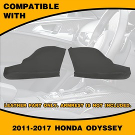 KUAFU Door Panel Armrest Cover Compatible with 2011-2017 Honda Odyssey Front Door Armrest Upholstery Cover PVC Dark Gray-2Pcs
